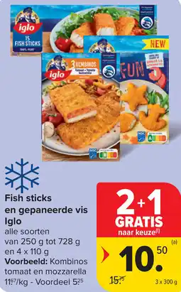 Carrefour Market Iglo fish sticks en gepaneerde vis aanbieding