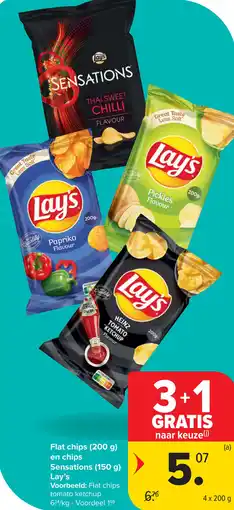 Carrefour Market Lays flat chips en chips sensations aanbieding