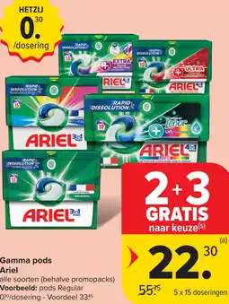 Carrefour Market Ariel gamma pods aanbieding