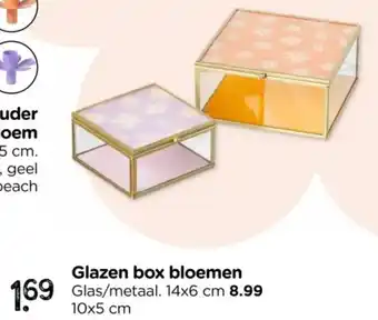 Xenos Glazen Box Bloemen aanbieding