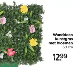 Xenos Wanddeco kunstgras met bloemen aanbieding