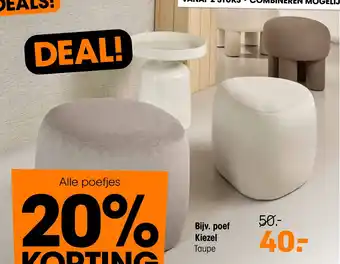 Kwantum Poef Kiezel aanbieding