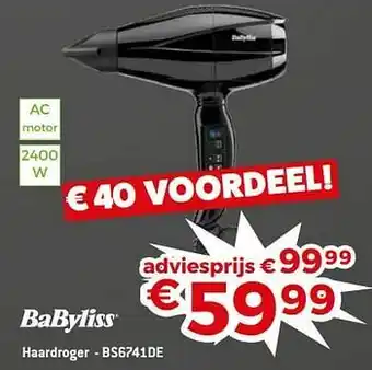 Exellent Babyliss haardroger - bs6741de aanbieding