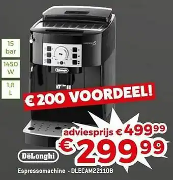 Exellent Delonghi espressomachine - dlecam22110b aanbieding