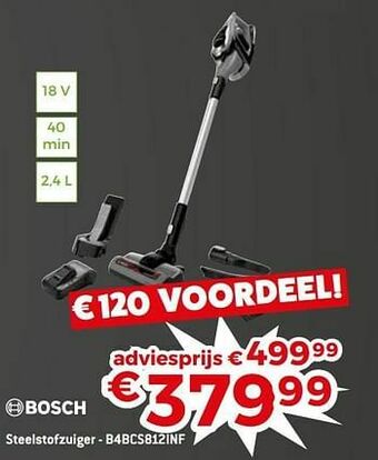 Exellent Bosch steelstofzuiger - b4bcs812inf aanbieding