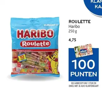 Alvo ROULETTE Haribo 250 g aanbieding