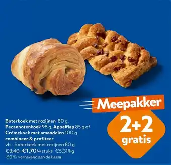 OKay Boterkoek met rozijnen, Pecannotenkoek, Appelflap 85 g of Crémekoek met amandelen aanbieding