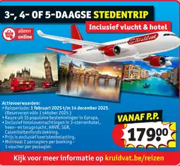 Kruidvat 3, 4 of 5 Daagse Stedentrip aanbieding