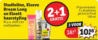 Kruidvat Studioline, Elseve Dream Long en Elnett haarstyling aanbieding