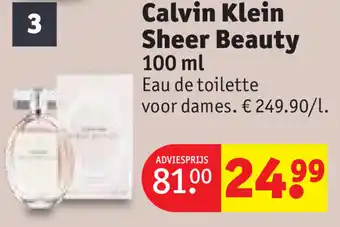 Kruidvat Calvin Klein Sheer Beauty aanbieding