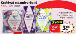 Kruidvat Kruidvat maandverband M.u.v. 100% cotton. aanbieding