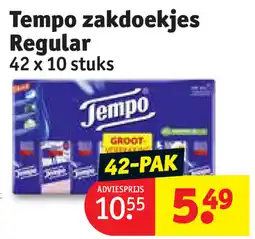 Kruidvat Tempo zakdoekjes Regular aanbieding