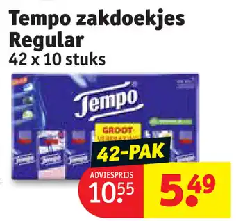 Kruidvat Tempo zakdoekjes Regular aanbieding