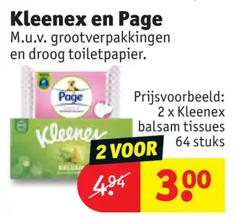 Kruidvat Kleenex en Page aanbieding