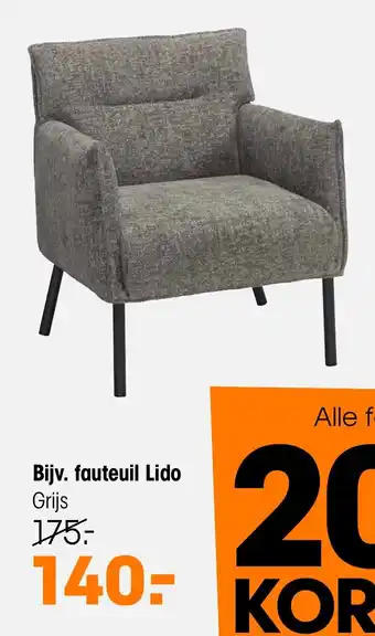 Kwantum Fauteuil Lido Grijs aanbieding