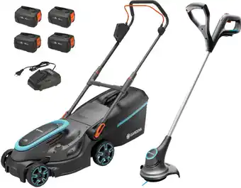 Coolblue Gardena PowerMax 37/36V P4A Set + SmallCut 23/18V P4A Solo avec Batterie 4,0 Ah (4x) aanbieding