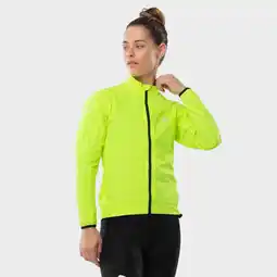 Decathlon Dames Wielrennen regenjack J2 Turini SIROKO Neongeel aanbieding