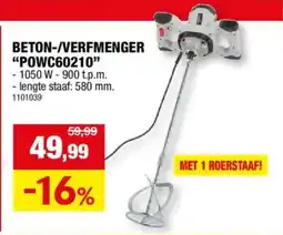 Hubo Beton Verfmenger "POWC60210" aanbieding