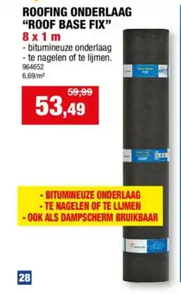 Hubo Roofing onderlaag "roof base fix" aanbieding