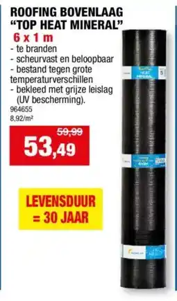 Hubo Roofing bovenlaag "top heat mineral" aanbieding