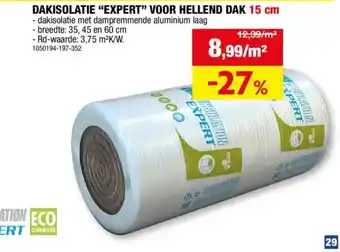 Hubo Dakisolatie "expert" voor hellend dak aanbieding