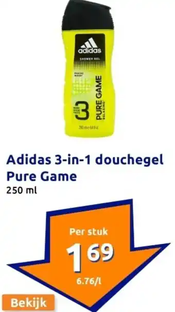 Action Adidas 3-in-1 douchegel pure game aanbieding