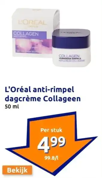 Action L'oréal anti-rimpel dagcrème collageen aanbieding