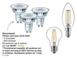 GAMMA Philips LED spot GU10 50W aanbieding