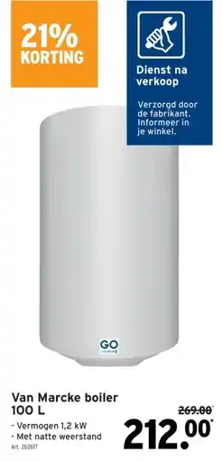 GAMMA Van Marcke boiler 100 L aanbieding