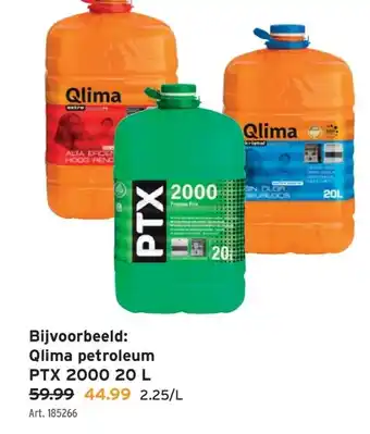 GAMMA Qlima petroleum PTX 2000 20 L aanbieding