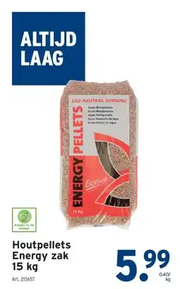 GAMMA Houtpellets Energy zak 15 kg aanbieding