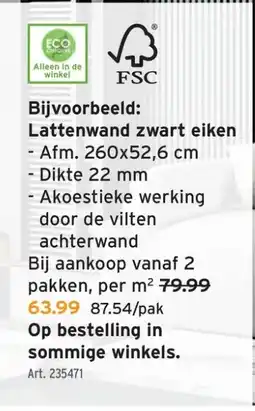 GAMMA Lattenwand zwart eiken aanbieding