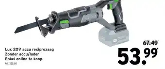 GAMMA Lux 20V accu reciprozaag Zonder accu/lader aanbieding