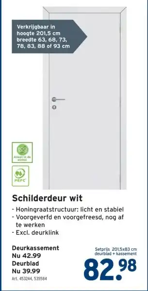 GAMMA Schilderdeur wit aanbieding