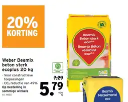 GAMMA Weber Beamix beton sterk ecoplus 20 kg aanbieding