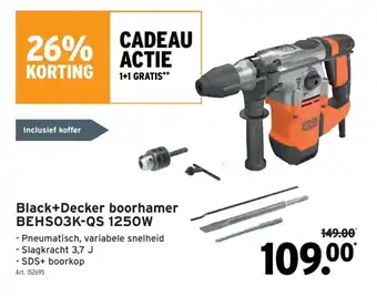 GAMMA Black+Decker boorhamer BEHSO3K-QS 1250W aanbieding