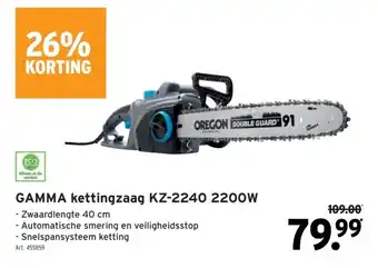 GAMMA GAMMA kettingzaag KZ-2240 2200W aanbieding