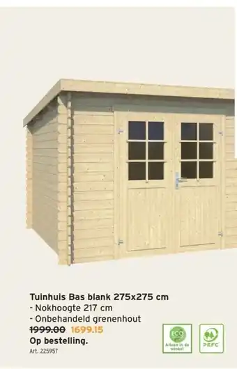 GAMMA Tuinhuis Bas blank 275x275 cm aanbieding