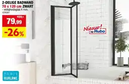 Hubo 2 Delige badwand zwart aanbieding