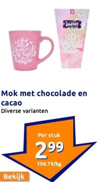 Action Mok met chocolade en cacao aanbieding