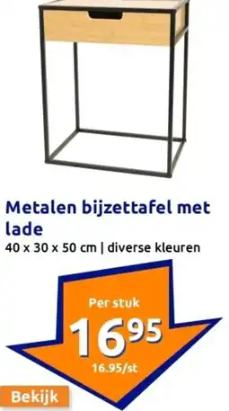 Action Metalen bijzettafel met lade aanbieding