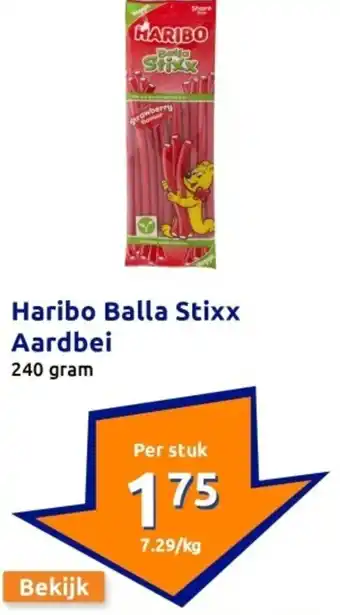 Action Haribo balla stixx aardbei aanbieding