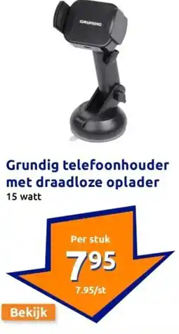 Action Grundig telefoonhouder met draadloze oplader aanbieding