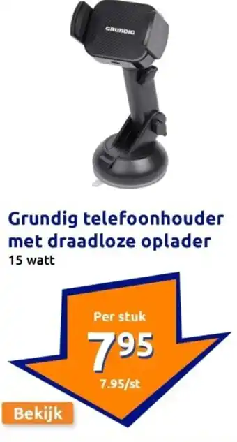 Action Grundig telefoonhouder met draadloze oplader aanbieding