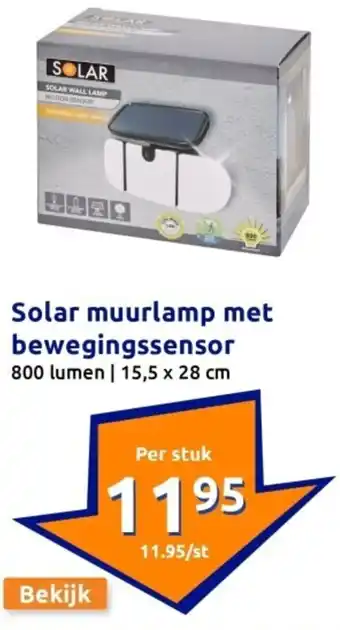 Action Solar muurlamp met bewegingssensor aanbieding