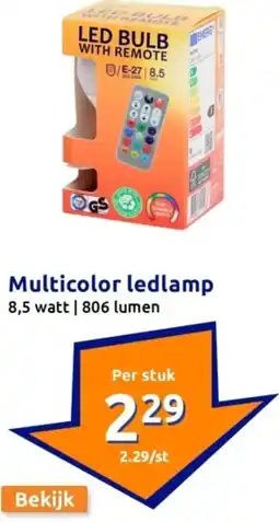 Action Multicolor ledlamp aanbieding