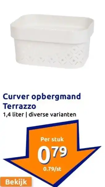 Action Curver opbergmand terrazzo aanbieding