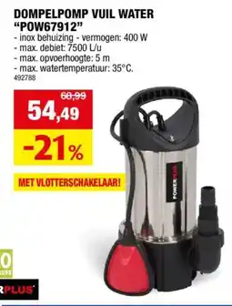 Hubo Dompelpomp vuil water "POW67912" aanbieding