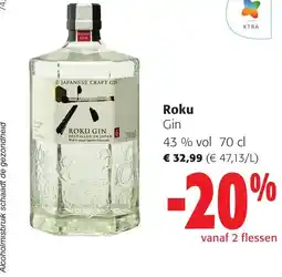 Colruyt Roku Gin 43 % vol aanbieding