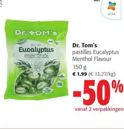 Colruyt Dr. tom's pastilles eucalyptus menthol flavour aanbieding